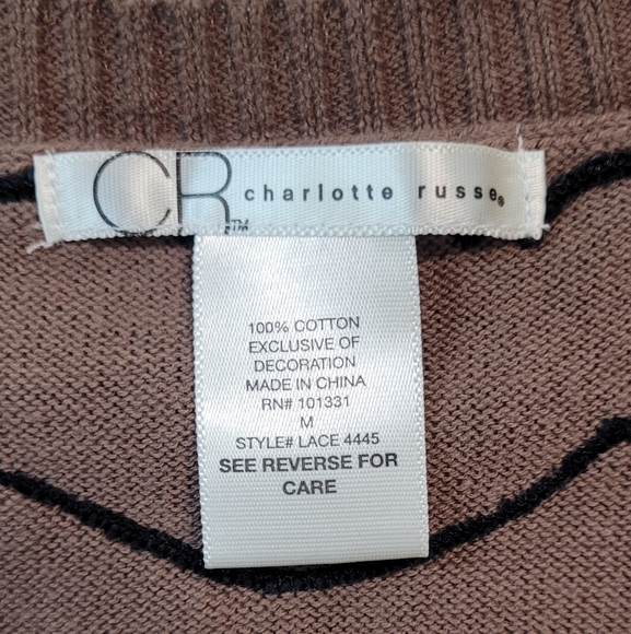 Charlotte Russe size medium Brown with black lace Cardigan - Picture 3 of 5